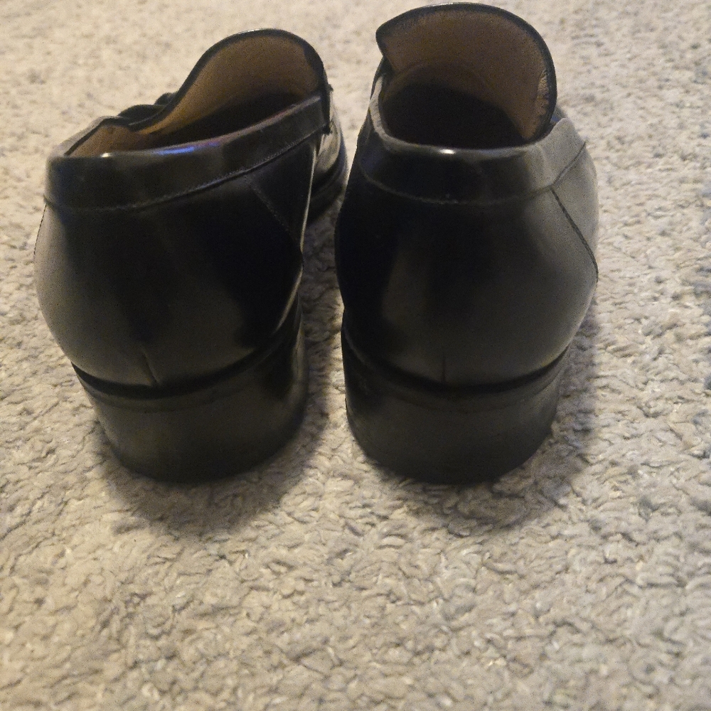 Gucci Black Leather Horsebit Loafers 110-1409 Men's Size 10 D Silver Hardware - Picture 5 of 9